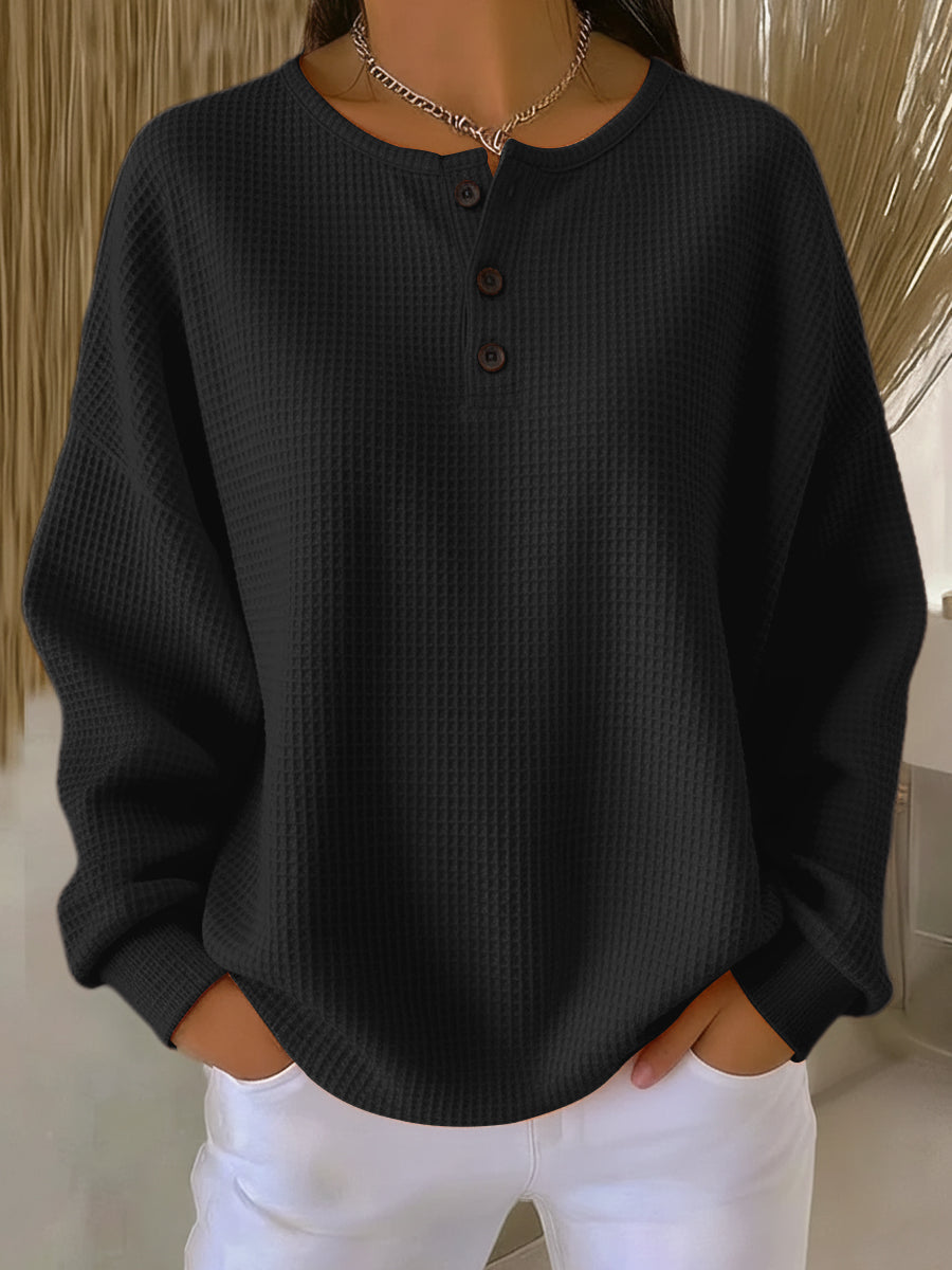 Bianka – Csíkos Henley pulóver