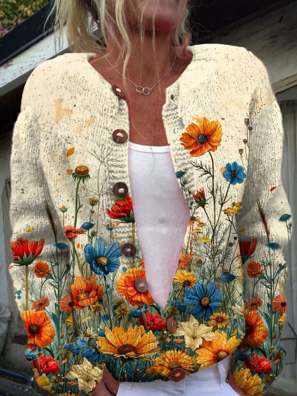 Tansy – Vintage virágmintás kardigán