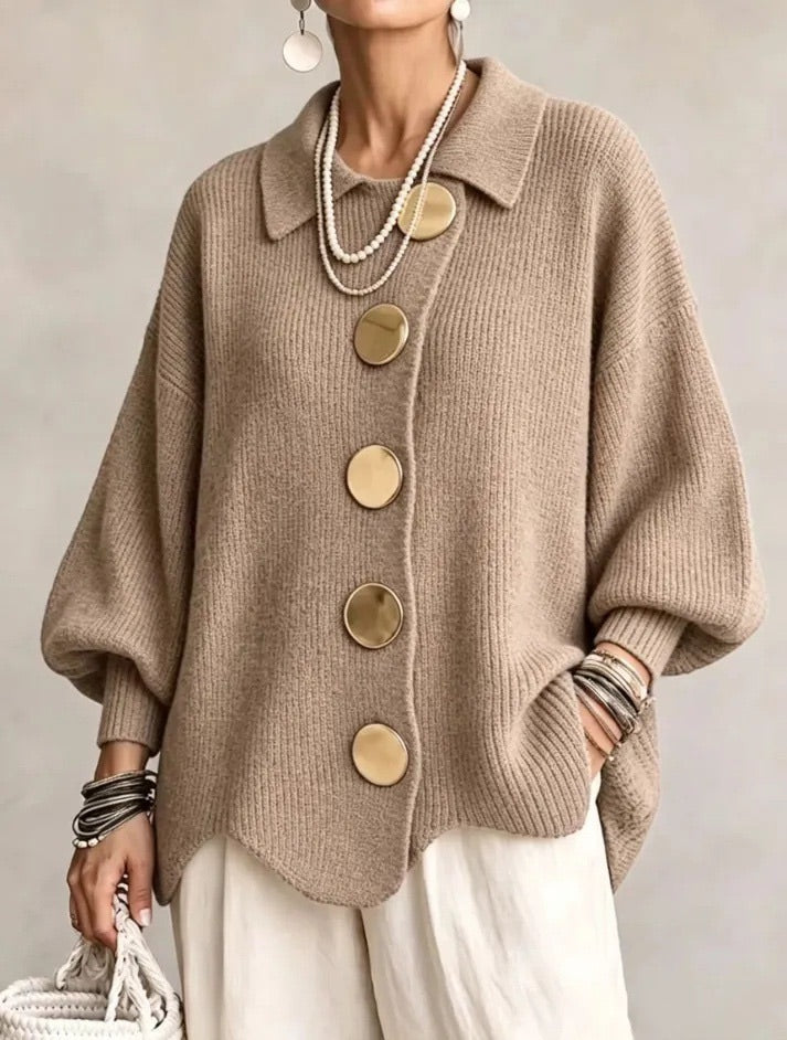 Kamilla – Oversized galléros gombos kardigán