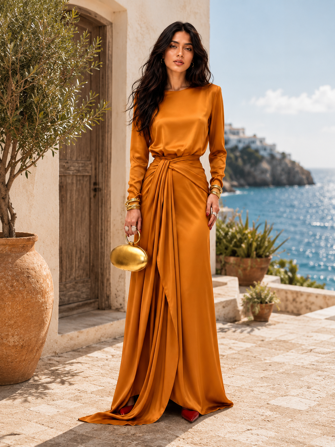 Kamilla – Elegáns sátén maxi ruha