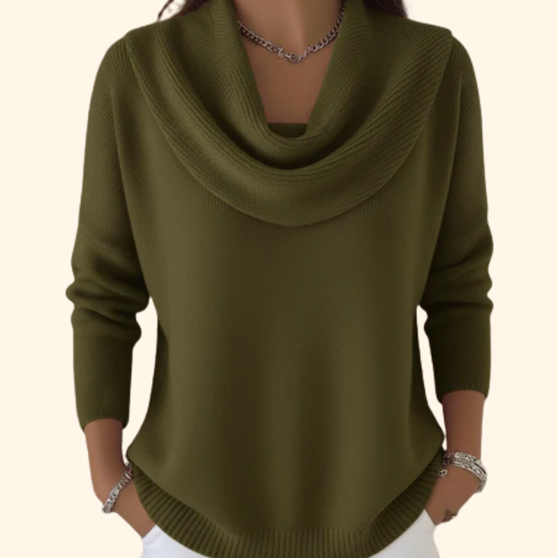 Júlia – Drapélt galléros pulóver