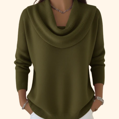 Júlia – Drapélt galléros pulóver