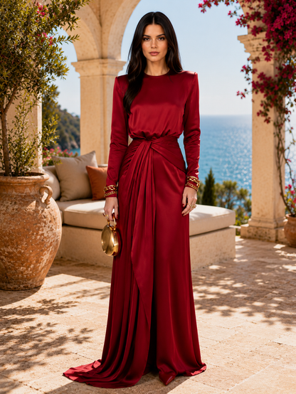 Kamilla – Elegáns sátén maxi ruha