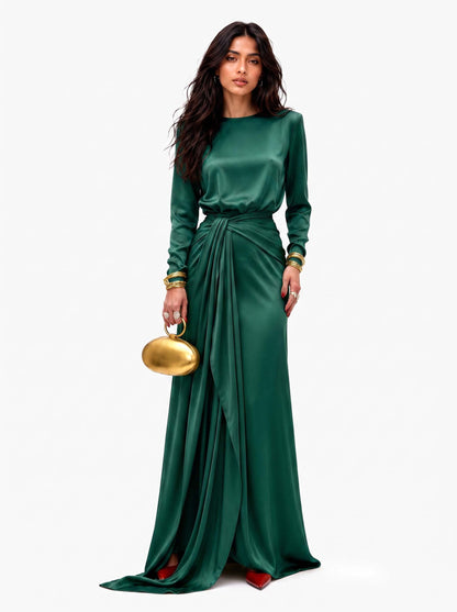 Kamilla – Elegáns sátén maxi ruha