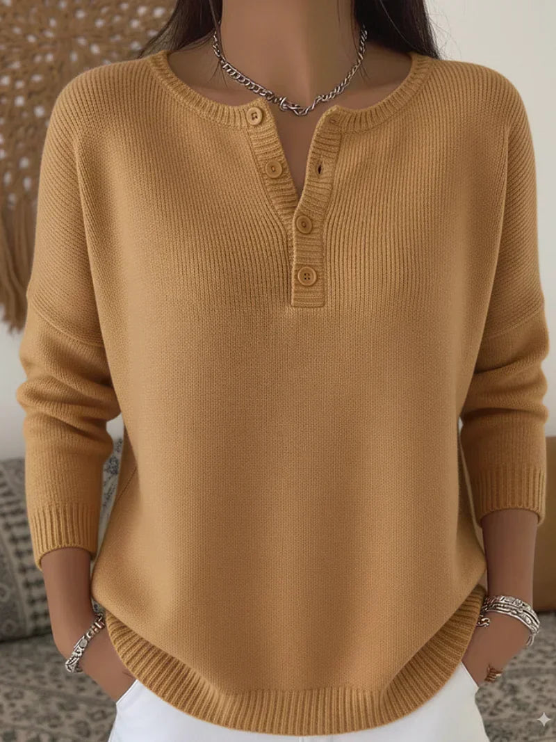 Henley – Elegáns gombos pulóver
