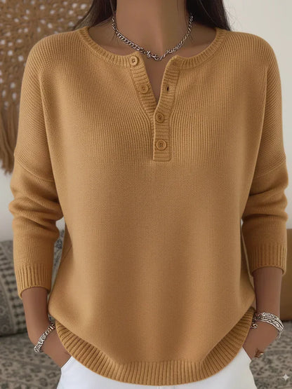 Henley – Elegáns gombos pulóver