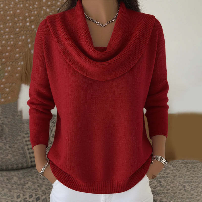 Júlia – Drapélt galléros pulóver