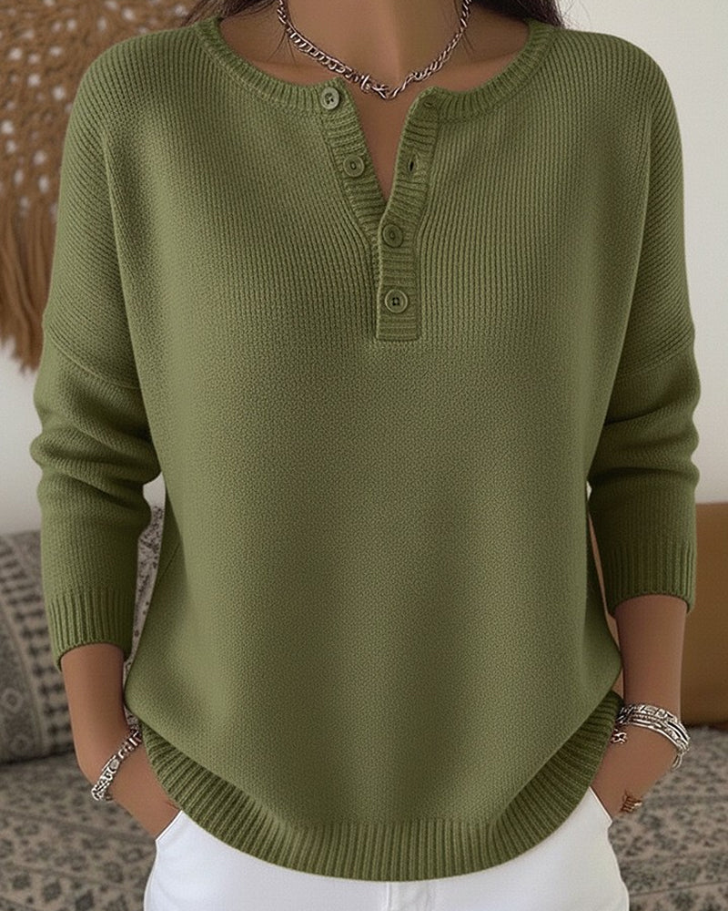 Henley – Elegáns gombos pulóver