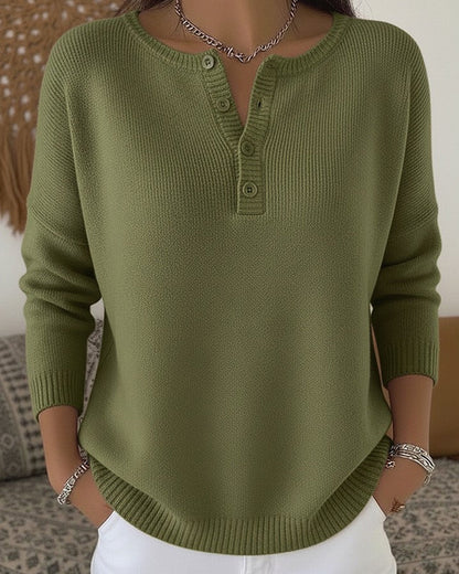 Henley – Elegáns gombos pulóver