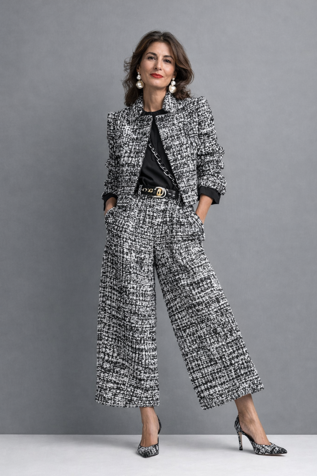 Kinga – Elegáns tweed készlet hűvös napokra