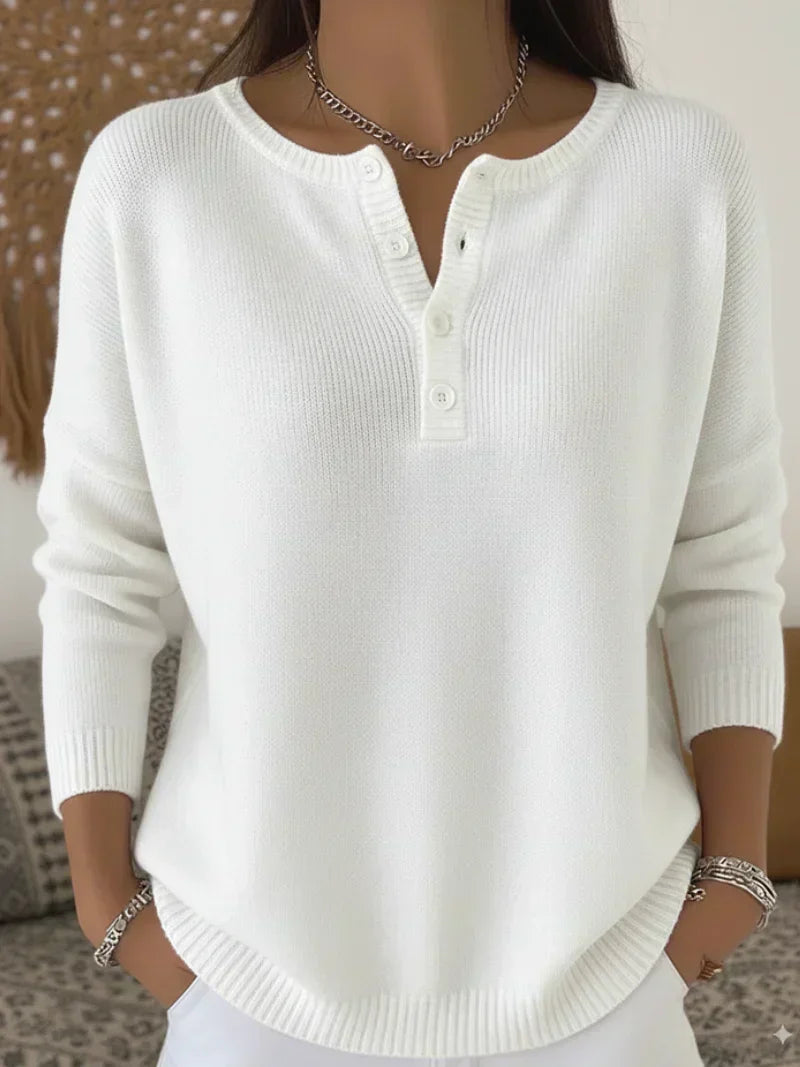 Henley – Elegáns gombos pulóver