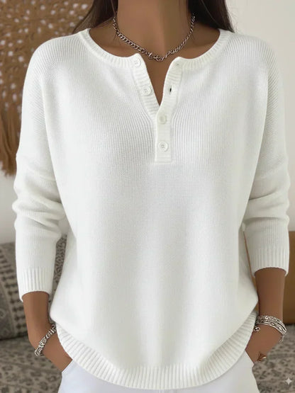 Henley – Elegáns gombos pulóver