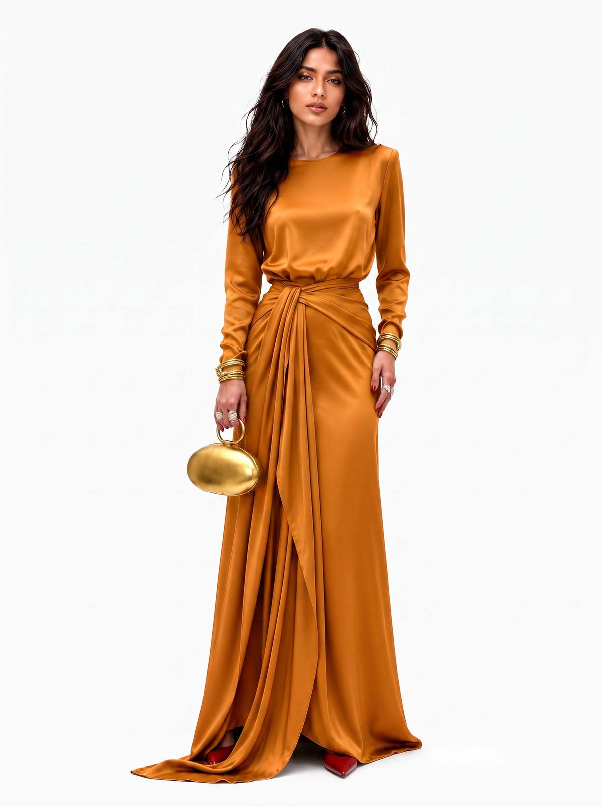 Kamilla – Elegáns sátén maxi ruha