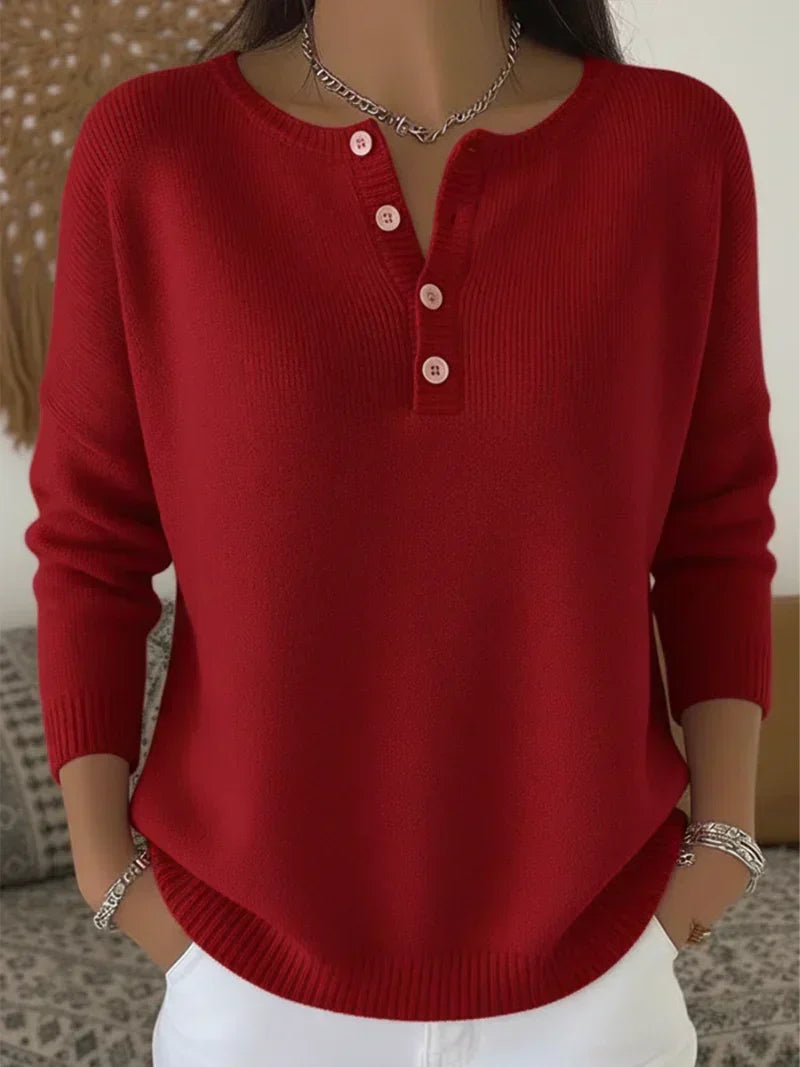 Henley – Elegáns gombos pulóver