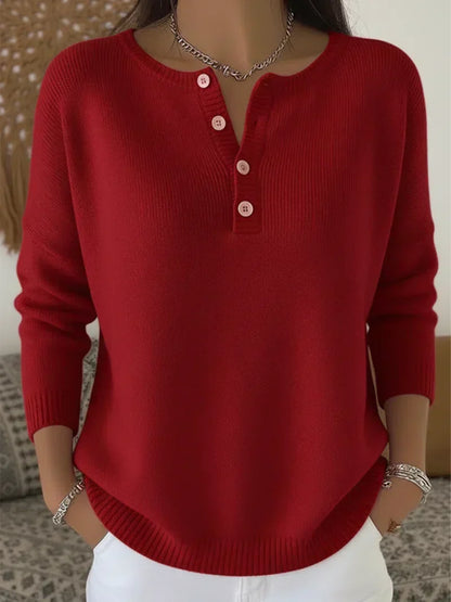 Henley – Elegáns gombos pulóver