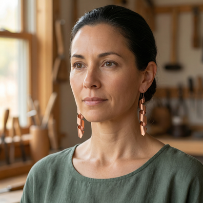 Mirjam réz fülbevaló
