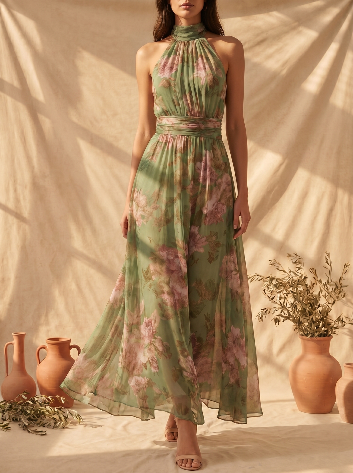 Kamilla – Elegáns virágmintás maxi ruha