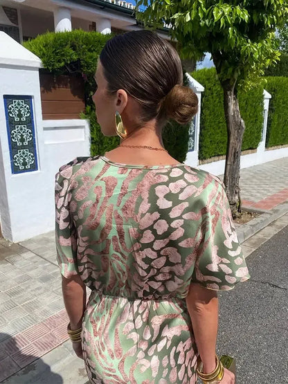 Lili – Elegáns midi ruha réz árnyalatokban