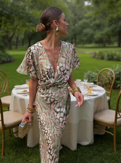 Lili – Elegáns midi ruha réz árnyalatokban