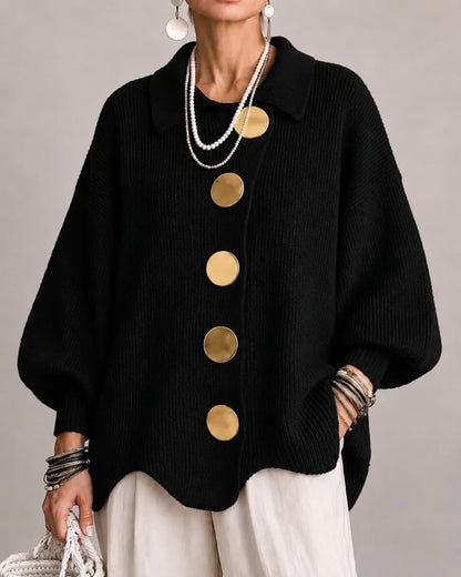 Kamilla – Oversized galléros gombos kardigán