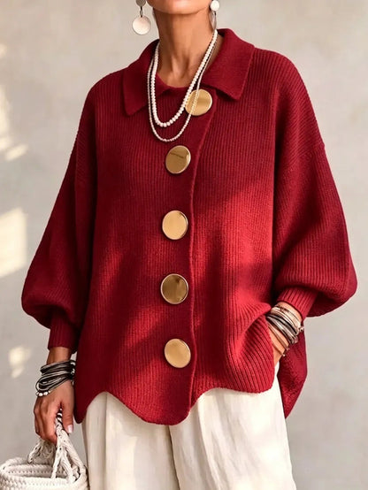 Kamilla – Oversized galléros gombos kardigán