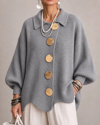 Kamilla – Oversized galléros gombos kardigán