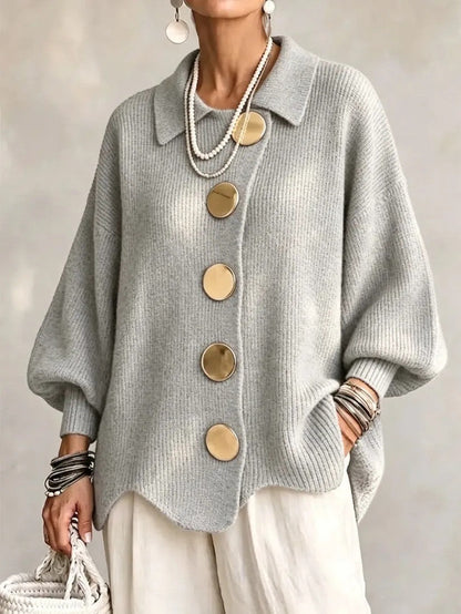 Kamilla – Oversized galléros gombos kardigán