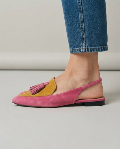 Kamilla – Fukszi és mustár slingback cipő
